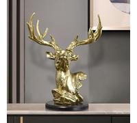 YUZDNM Statue Sculpture Figurine - Décoration Murale en Résine (Imitation Tête De Cerf) - Figurine De Collection, Ornement pour Salon, Bureau Ou Étagère - Idée Cadeau(A)