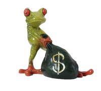 YUZDNM Statue Sculpture Figurine - Statuette De Grenouille Décorative Et Originale, Figurine De Collection Amusante en Résine Verte, Idéale pour La Décoration De La Maison Ou du Bureau.(C)