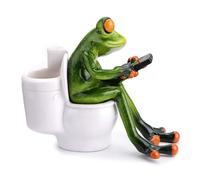 YUZDNM Statue Sculpture Figurine - Statuette De Grenouille Décorative Et Originale, Figurine De Collection Amusante en Résine Verte, Idéale pour La Décoration De La Maison Ou du Bureau.(A)