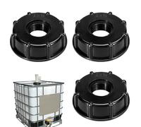 YUZHEDM 3 Pieces IBC Raccord Cuve 1000 Litres, Adaptateur Cuve 1000l, Adaptateur Robinet Tuyau Arrosage Plastique Noir Raccord Fileté pour Tuyaux d'arrosage Réservoirs IBC Citernes d'eau Pluie (3/4")