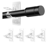 YUZHEDM 4 Pièces Support Tringle Rideaux sans Percage Attache Rideau sans Percage Supports pour Tringles à Rideaux Fixation Autocollante Dimensions 11 x 5 x 6,8 cm Convient(Transparent)