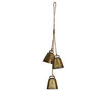 Yuzita Ange cloche de vache - Décoration de Noël bohème à suspendre - Cloche de Noël dorée - 3 pièces