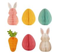 YUZNA 12 décorations de Pâques en nid d'abeille Décorations en forme de carottes, de lapins, de nids d'abeilles et de boules pour les fêtes de Pâques, la décoration de salles de t plus encore.
