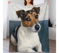 YVASPQRTW Impression Numérique Série Compagnon Domestique Couverture Flanelle, Chien Jack Russell Terrier Plaid Chaud Cadeau Voyage Camping, 60x80inch(150x200cm)