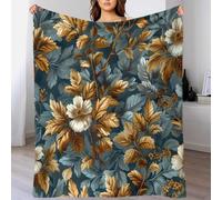 YVASPQRTW Léger Et Confortable Style Élément de Fleur de Jardin Botanique Couverture Polaire, Feuillage de Rose Sauvage Plaid De Salon Jeté De Canapé, 40x50inch(100x130cm)