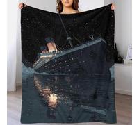 YVASPQRTW Léger Et Confortable Style Navire Voyage Maritime Océan Couverture Polaire, Vision de Navire Historique Plaid De Salon Jeté De Canapé, 50x60inch(127x152cm)