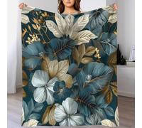 YVASPQRTW Légère Et Chaude Style Élément Flore Jardin Forêt Nature Couverture en Polaire, Tiges de Feuillage Botanique Plaid Anti-Bouloche pour Lit Ados, 70x80inch(180x200cm)