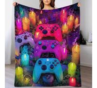 YVASPQRTW Manette Gamer Cyberpunk Couverture en Flanelle Motif 3D, Plaid Chaud Voyage Camping Série Fun Action Hobby Divertissement pour Ados, 50x60inch(127x152cm)