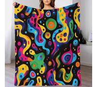 YVASPQRTW Vision d'art Urbain Plaid en Polaire Douce, Couverture Résistante À La Décoloration Style Mur Artistique Moderne Culture Abstract Graffiti Filles Garçons, 50x60inch(127x152cm)