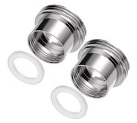 Yvyan Lot de 2 adaptateurs de robinet, filetage intérieur F16 vers filetage extérieur M22, adaptateur d'aérateur, idéal pour aérateur et lavabos (argenté, F16-M22)