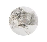 YVZYLXH Plateau Tournant Lazy Susan, Plateau de Service Rotatif en Pierre Frittée, Mécanisme à Rotation 360° en Métal, Idéal for Table à Manger et Partage de Repas(White-e,50cm/19.7in)
