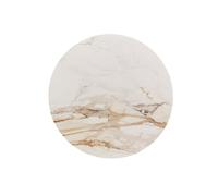YVZYLXH Plateau Tournant Lazy Susan, Plateau de Service Rotatif en Pierre Frittée, Mécanisme à Rotation 360° en Métal, Idéal for Table à Manger et Partage de Repas(White-d,60cm/23.6in)