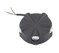 YWBL-WH Applique Murale à LED, Applique Murale Extérieure Ronde Moderne en Aluminium étanche Noire 5W 5LED Lumière Chaude pour Cour, Cuisine, Salon, Salle de Bain