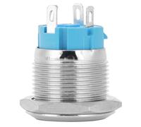 YWBL-WH Bouton Poussoir 4 Broches, IP65 étanche, Acier Inoxydable, Jaune | Commande momentanée 12V-24V DC, câblage commun 1NO 1, boîtier anticorrosion, Modification du tableau de bord du véhicule