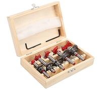 YWBL-WH Coupe-trou de Charnière en Acier allié Ouvre-trou pour le Travail du Bois 5 Tailles 15 Mm 20 Mm 25 30 35 avec Limite de Profondeur pour Portes Charnières Serrures Meubles Perceuse à Main