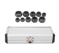 YWBL-WH Écrou Extracteur Set, 10 Pièces en Acier Allié | Dents coupantes en spirale pour fixations grippées, arrondies et rouillées, douilles métriques 9-19 mm, étui de rangement