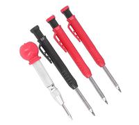 YWBL-WH Ensemble de Crayons de Charpentier Solides Marqueur Mécanique avec Recharges de 2,8 Mm et Poinçon Central Crayon à Trous Profonds pour le Marquage de la Construction du Bois Charpentiers