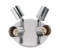 YWBL-WH GU10 Douille Plafonnier 4 Têtes Base, Ajustable | Rotation à 330° et inclinaison à 90°, construction en fer, montage mural ou au plafond, chambre à coucher, cuisine, salon,