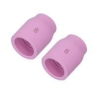 YWBL-WH Kit de 12 Tasses en Verre pour Pistolet de Soudage, Ensemble de Tasses de Soudage TIG en Cuivre PTFE, 8 Buses en Porcelaine, 10 Verres 2,4 Mm 3 32 pour Soudeurs à la Torche WP 17 18 26,
