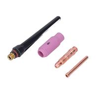YWBL-WH Kit de Connecteurs de Buse en Céramique pour Pièces de Soudage TIG, Pince d'électrode en Céramique et Cuivre, Capuchon Arrière de 2,4 Mm de Long pour Réparation et Remplacement de la Torche
