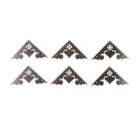 YWBL-WH Lot de 10 Protections d'angle de Boîte Antique en Fer à Angle Plat 6 X 6 Cm pour Boîtes en Bois, Tables et Armoires avec Couvercle Triangulaire, Quincaillerie Antique