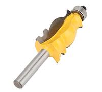 YWBL-WH Mèche de Toupie en Queue de Poisson, Mèche de Toupie en Carbure cémenté, Tige de 8 Mm, Revêtement Jaune, Diamètre de Coupe de 25 Mm, Longueur de Bord de 41 pour la Finition des Bords du Bois