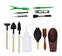 YWBL-WH Mini Ensemble de Ciseaux à Main de Jardin, Kit d'outils pour Plantes Succulentes en Acier Inoxydable et ABS 13 Pièces pour Creuser, Arroser, Transplanter, élaguer, pour bonsaï et Petites