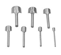 YWBL-WH Outil de Poinçonnage Demi-rond Ensemble de Poinçons d'extrémité de Sangle en Acier 7 Tailles 10 Mm à 40 Mm Poinçon en Cuir Demi-cercle pour l'artisanat d'extrémité de Sangle de Ceinture