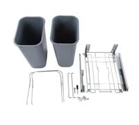 YWBL-WH Poubelle Extractible, Double Poubelle 35 L Sous L'évier avec | Acier galvanisé avec Revêtement en Poudre, Double Compartiment Coulissant pour le des Déchets, adapté à une Largeur de
