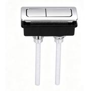 YWBL-WH Remplacement du Bouton du Réservoir de Toilette Rectangulaire, ABS | Mécanisme à Double Tige, Revêtement argenté Anticorrosion, S'adapte aux Ouvertures de Réservoir Standard, Installation Facile