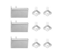 YWBL-WH Serrure de Fenêtre de Porte Coulissante, Ensemble de Serrures de Fenêtre Coulissantes en Acier Inoxydable 3 Pièces Butée de Push-pull, Serrure Antivol Réglable pour Portes Coulissantes de