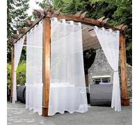 YWBXSHKD FenêTre Sheer Rideau Rideaux Voile Jardin Panneau ImperméAble Blanc 213x213cm, Rideau Occultant Terrasse, Rideau ExtéRieur pour Porche Pergola Cabana Gazebo Sun Room