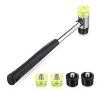 ywchoshe Maillet en Caoutchouc 25 mm avec 4 Têtes Interchangeables | Manche Antidérapant, Parfait pour Bijoux, Cuir, Bois, Plastique & Artisanat DIY !