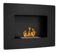 YWJ Cheminée Bioéthanol Murale Réservoir 0.9L Autonomie 3.3h Intérieur 15-20m² Décoration 66x16x52cm Noir