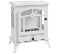 YWJ Cheminée Bioéthanol Sur Pied Réservoir 0,9L Brûleur Inox Autonomie 3h 45x28x54cm Blanc