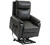 YWJ Fauteuil Releveur Électrique Noir Similicuir Double Moteur Ressorts Relax Senior Confort