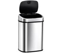 YWJ Poubelle Capteur 48L Automatique Mouvement Inox Argent Étanche Cuisine Bureau Chambre Déchets