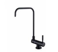 YWJFSA Mitigeur Rabattable Filtre eau Robinet, Robinet D'Évier de Cuisine, en Acier Inoxydable Noir Froid Simple