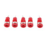 YWJLQH 5 Pièces Prise Banane Femelle Prise Panneau 4mm Connecteur Banane 4mm Douille Sécurité 4mm Nylon Injecté Esthétique Adaptés pour Équipements, Rouge