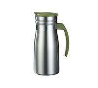 YWJLQH Bouilloire en Acier Inoxydable Pichet Isotherme Verseuse Métallique Bec Duckbill Carafe Ergonomique Facile à Nettoyer Adaptée pour Restaurants Cafés, 800ML, Vert+Poignée