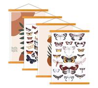 Ywlake 4 Paquets A3 Cadre Photo Magnétique 30 cm, Cadre Poster Porte Affiches 30x40 30x45 Aimanté en Bois Naturel pour Affiche Cadre Magnetique Cadre Affiche Cadre Suspendu (30cm, Teck)