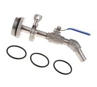 YWMJZEU Adaptateur de Robinet à Bille Sortie Orientation 45 Degrés Raccordement Robinet en Acier Inoxydable Étanche Compatible avec Bidon Huile 200L Baril UTI, 20MM Outlet