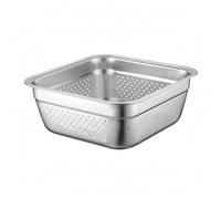 YWMJZEU Bac Inox Perforé Résistant à le Récipient Carré Inox Robuste, 30cm