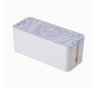 YWMJZEU Boîte Rangement Câbles avec Couvercle Rectangulaire Boîte Gestion s Câbles Fiable Dissimulateur Multiprise pour Maison, Motif Marbre Blanc Imitation, Très Grande