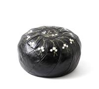 YWMJZEU Broderie Florale Pouf Brodé Floral Pouf Rangement Rond Ouverture Remplissage Tabouret Cylindrique, Marron Foncé, Fleur Améliorée