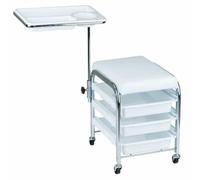 YWMJZEU Chariot Pédicure Tabouret Salon Trolley Siège Ergonomique Tiroirs Organisateurs Plateau Réglable Déplacement sans Effort Convient aux Studios Prestations Cils