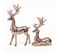 YWMJZEU Figurines Cerf Brillant Ornements Sign Statuette pour Salon, Entrée, Or Rose