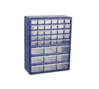 YWMJZEU Organisateur 41 Tiroirs Accès Frontal Meuble Tiroirs Transparents Moulé Stockage, Noir