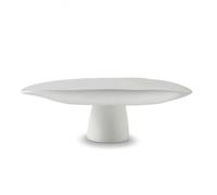 YWMJZEU Plateau Décoratif avec Piéstal Élégant Coupelle Simple Décoration pour Étagère, Salon, Blanc, 29.5 11.5 9cm