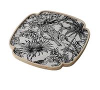 YWMJZEU Plateau Décoratif Botanique Plateau avec Motif Jungle Tendance Porte-Objets pour Coiffeuse, Beige, Petit